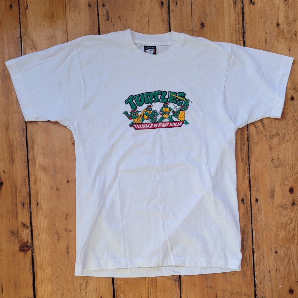 Vintage 1980s Screen Stars Best Teenage Mutant Ninja Turtles White T-Shirt